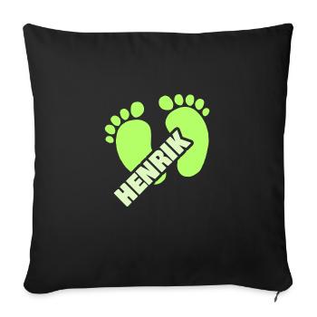 Birth of Henrik - Sofa pillowcase 17,3'' x 17,3'' (45 x 45 cm) - black - Front