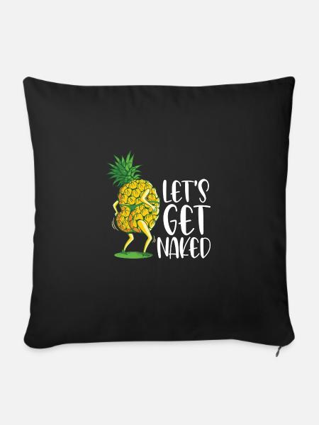 Ananas - Sofakissenbezug 45 x 45 cm - Schwarz