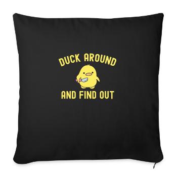 Womens Duck Around and Find Out Funny Knife Duck - Sofa pillowcase 17,3'' x 17,3'' (45 x 45 cm) - black - Front