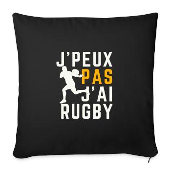 I can't I have Rugby - Sofa pillowcase 17,3'' x 17,3'' (45 x 45 cm) - black - Front