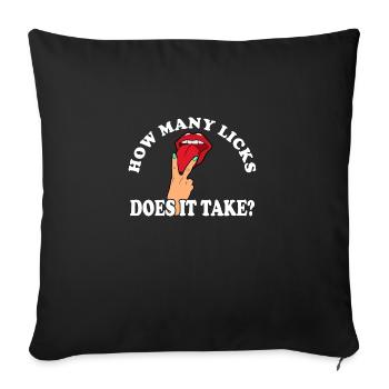 Adult Joke How Many Licks Does It Take Retro - Sofa pillowcase 17,3'' x 17,3'' (45 x 45 cm) - black - Front