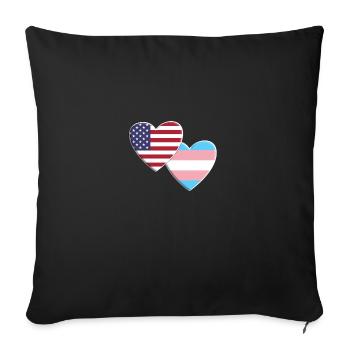 USA American Transgender Flag LGBTQ Pride - Sofa pillowcase 17,3'' x 17,3'' (45 x 45 cm) - black - Front