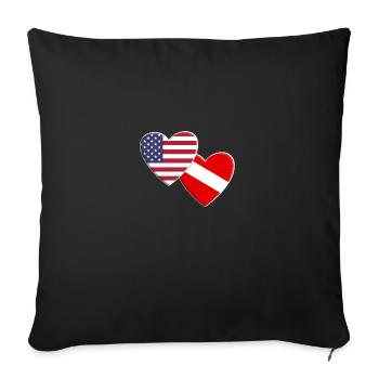 USA American Diver Symbol Flag Down Dive Diving - Housse de coussin décorative 45 x 45 cm - noir - Devant