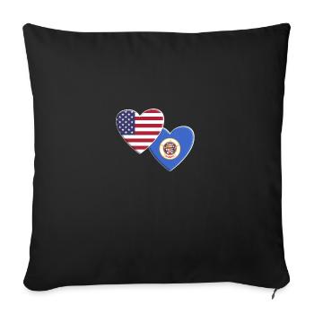 États-Unis État américain du Minnesota Drapeau patriotique - Housse de coussin décorative 45 x 45 cm - noir - Devant