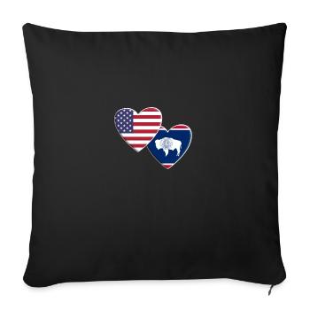 USA American State Of Wyoming Flag Patriotic 4th - Sofa pillowcase 17,3'' x 17,3'' (45 x 45 cm) - black - Front