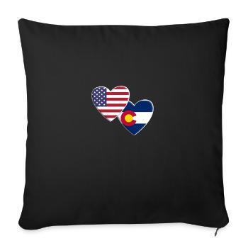 USA American State Of Colorado Flag Patriotic 4th - Sofa pillowcase 17,3'' x 17,3'' (45 x 45 cm) - black - Front