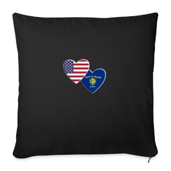 USA American State Of Oregon Flag Patriotic 4th - Sofa pillowcase 17,3'' x 17,3'' (45 x 45 cm) - black - Front