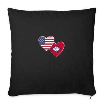 USA American State Of Arkansas Flag Patriotic 4th - Sofa pillowcase 17,3'' x 17,3'' (45 x 45 cm) - black - Front