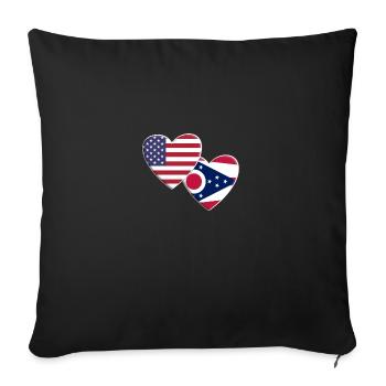 USA Amerikanische Flagge des Bundesstaates Ohio Patriotisch 4. - Sofakissenbezug 45 x 45 cm - Schwarz - Vorne