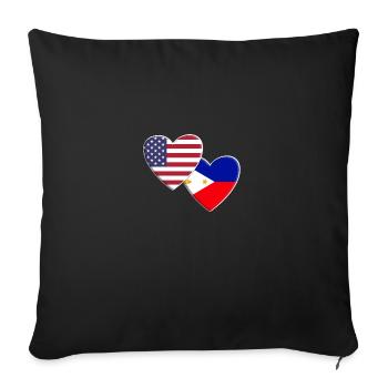 USA American Philippines Filipino Flag Patriotic - Sofa pillowcase 17,3'' x 17,3'' (45 x 45 cm) - black - Front