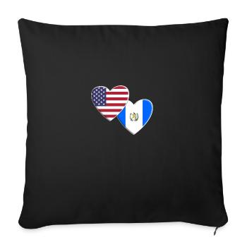 États-Unis Américain Guatemala Drapeau guatémaltèque Patriotique - Housse de coussin décorative 45 x 45 cm - noir - Devant