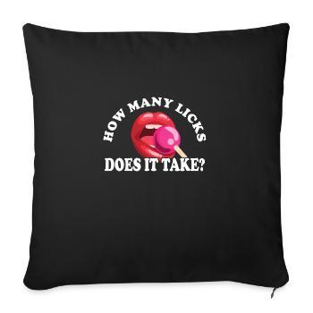 Adult Joke How Many Licks Does It Take Retro - Sofa pillowcase 17,3'' x 17,3'' (45 x 45 cm) - black - Front