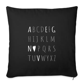 love vegan - Sofakissenbezug 45 x 45 cm - Schwarz - Vorne