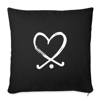 field hockey field hockey field hockey - Sofa pillowcase 17,3'' x 17,3'' (45 x 45 cm) - black - Front