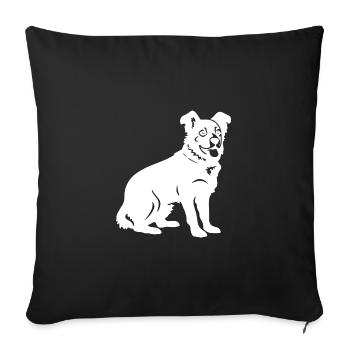 Silhouette de chien corgi - Housse de coussin décorative 45 x 45 cm - noir - Devant
