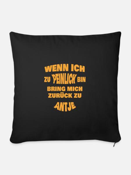 Antje - Sofakissenbezug 45 x 45 cm - Schwarz