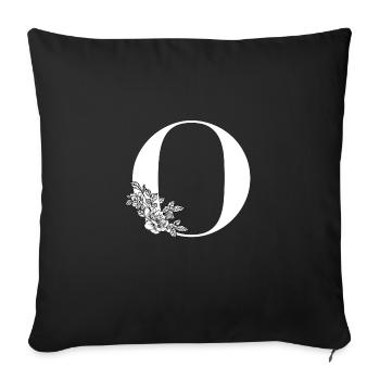 Letter O - Sofa pillowcase 17,3'' x 17,3'' (45 x 45 cm) - black - Front