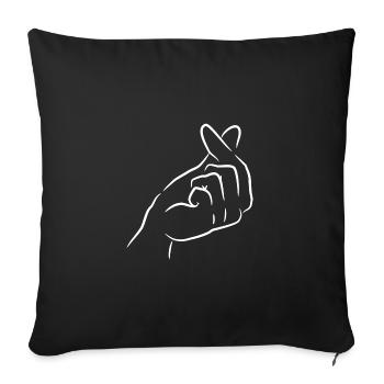 Finger Heart Korean K Pop - Sofa pillowcase 17,3'' x 17,3'' (45 x 45 cm) - black - Front