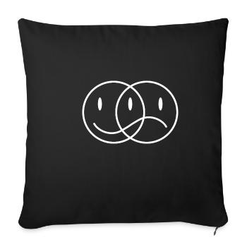 Funny Smile Who Smiles and Is Sad - Sofa pillowcase 17,3'' x 17,3'' (45 x 45 cm) - black - Front
