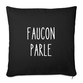 faucon parle - Housse de coussin décorative 45 x 45 cm - noir - Devant