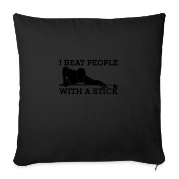I Beat People With A Stick Billiards Ball Pool - Sofa pillowcase 17,3'' x 17,3'' (45 x 45 cm) - black - Front