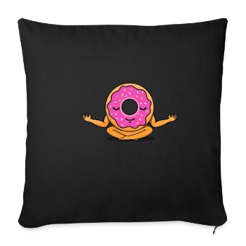 Meditierender Donut - Sofakissenbezug 45 x 45 cm - Schwarz - Vorne