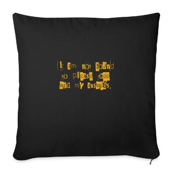 Not Bound to Please Thee Theater Quote - Sofa pillowcase 17,3'' x 17,3'' (45 x 45 cm) - black - Front