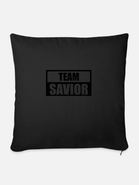 Jesus Team Savior Christian Faith - Sofakissenbezug 45 x 45 cm - Schwarz