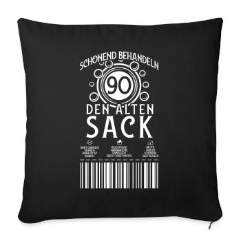 90. GEBURTSTAG JAHRGANG 1933 90 JAHRE ALTER SACK - Sofakissenbezug 45 x 45 cm - Schwarz - Vorne