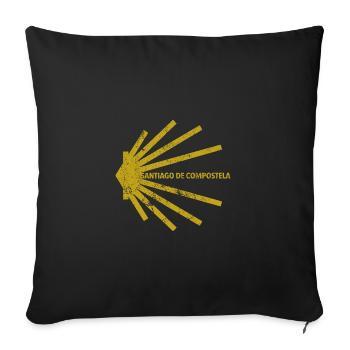 Camino - Jakobsweg - Santiago de Compostela - Sofa pillowcase 17,3'' x 17,3'' (45 x 45 cm) - black - Front