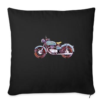 Moto vintage - Housse de coussin décorative 45 x 45 cm - noir - Devant