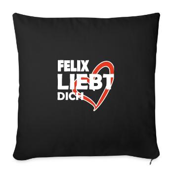 Felix liebt Dich - Sofakissenbezug 45 x 45 cm - Schwarz - Vorne