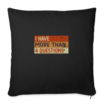 Seder de Pessah J’ai plus de quatre questions - Housse de coussin décorative 45 x 45 cm - noir - Devant