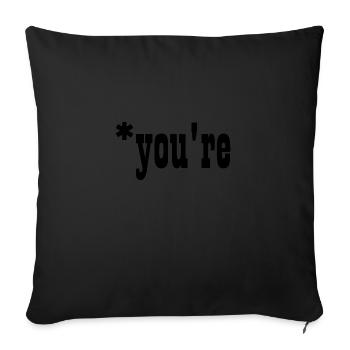 Vous êtes votre police grammaticale, vous n’êtes pas votre police grammaticale - Housse de coussin décorative 45 x 45 cm - noir - Devant