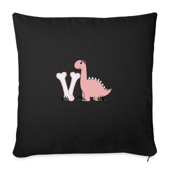 Lettre V - Housse de coussin décorative 45 x 45 cm - noir - Devant