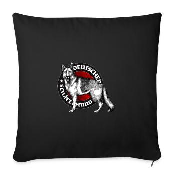 Deutscher Schäferhund - Sofakissenbezug 45 x 45 cm - Schwarz - Vorne
