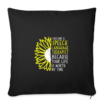 Orthophoniste Orthophonie Orthophonie - Housse de coussin décorative 45 x 45 cm - noir - Devant