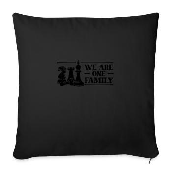 Échecs nous sommes une famille Coups d’échecs - Housse de coussin décorative 45 x 45 cm - noir - Devant