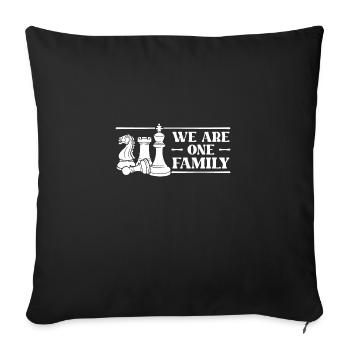 Échecs nous sommes une famille Coups d’échecs - Housse de coussin décorative 45 x 45 cm - noir - Devant