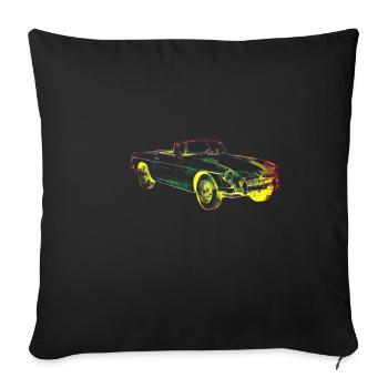 Oldtimer car - Sofa pillowcase 17,3'' x 17,3'' (45 x 45 cm) - black - Front