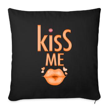 Embrasse-moi La fête - Housse de coussin décorative 45 x 45 cm - noir - Devant
