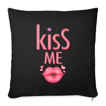 Embrasse-moi Fête Rendez-vous - Housse de coussin décorative 45 x 45 cm - noir - Devant