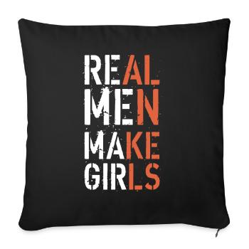 Echte Männer machen Mädchen Vatertagsgeschenk - Sofakissenbezug 45 x 45 cm - Schwarz - Vorne