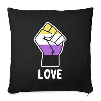 Liebe Nonbinary Pride Faust Design für Equality - Sofakissenbezug 45 x 45 cm - Schwarz - Vorne