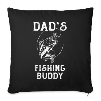 Pêcheur Père Fils Pêche Papa Compagnon De Pêche - Housse de coussin décorative 45 x 45 cm - noir - Devant