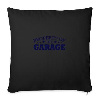 Fathers Day Property Of Garage Mechanic - Sofa pillowcase 17,3'' x 17,3'' (45 x 45 cm) - black - Front