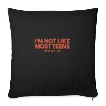 Citation sarcastique Je ne suis pas comme la plupart des adolescents que je suis dans mon - Housse de coussin décorative 45 x 45 cm - noir - Devant