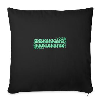 Coordonnatrice des manigances Fête de la Saint-Patrick - Housse de coussin décorative 45 x 45 cm - noir - Devant