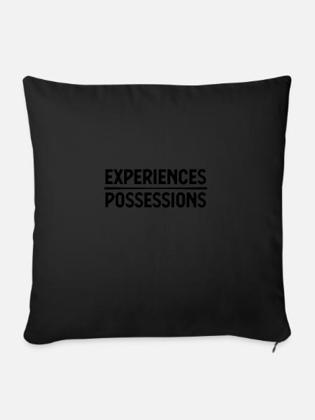 Experiences over Possessions Mindfulness Adventure - Sofakissenbezug 45 x 45 cm - Schwarz