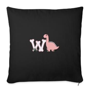 Lettre W - Housse de coussin décorative 45 x 45 cm - noir - Devant